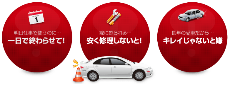 一日で終わらせて、安く修理しないと、キレイじゃないと嫌